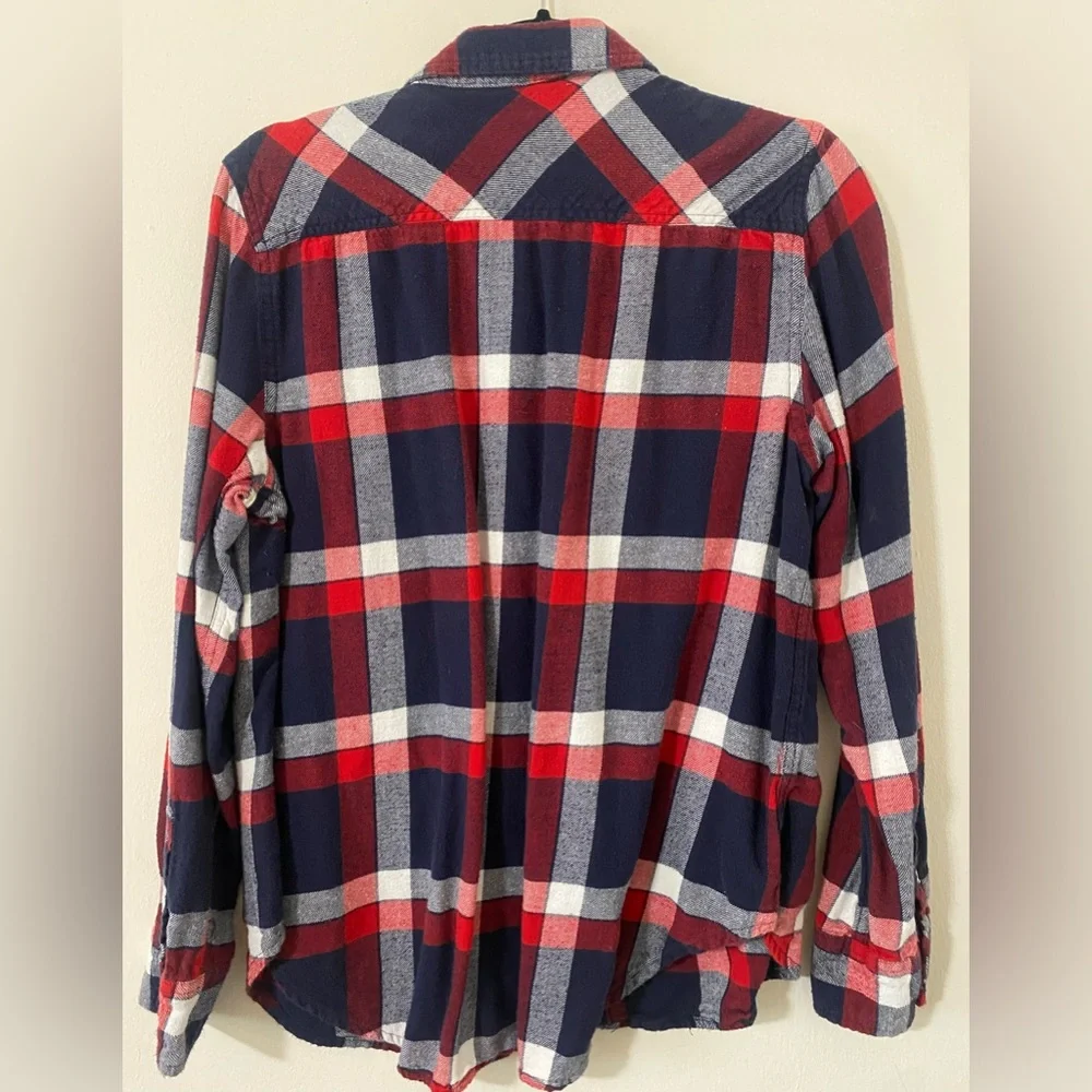 Merona Plaid Size: L, blue, red & white, like new! - Picture 2 of 5